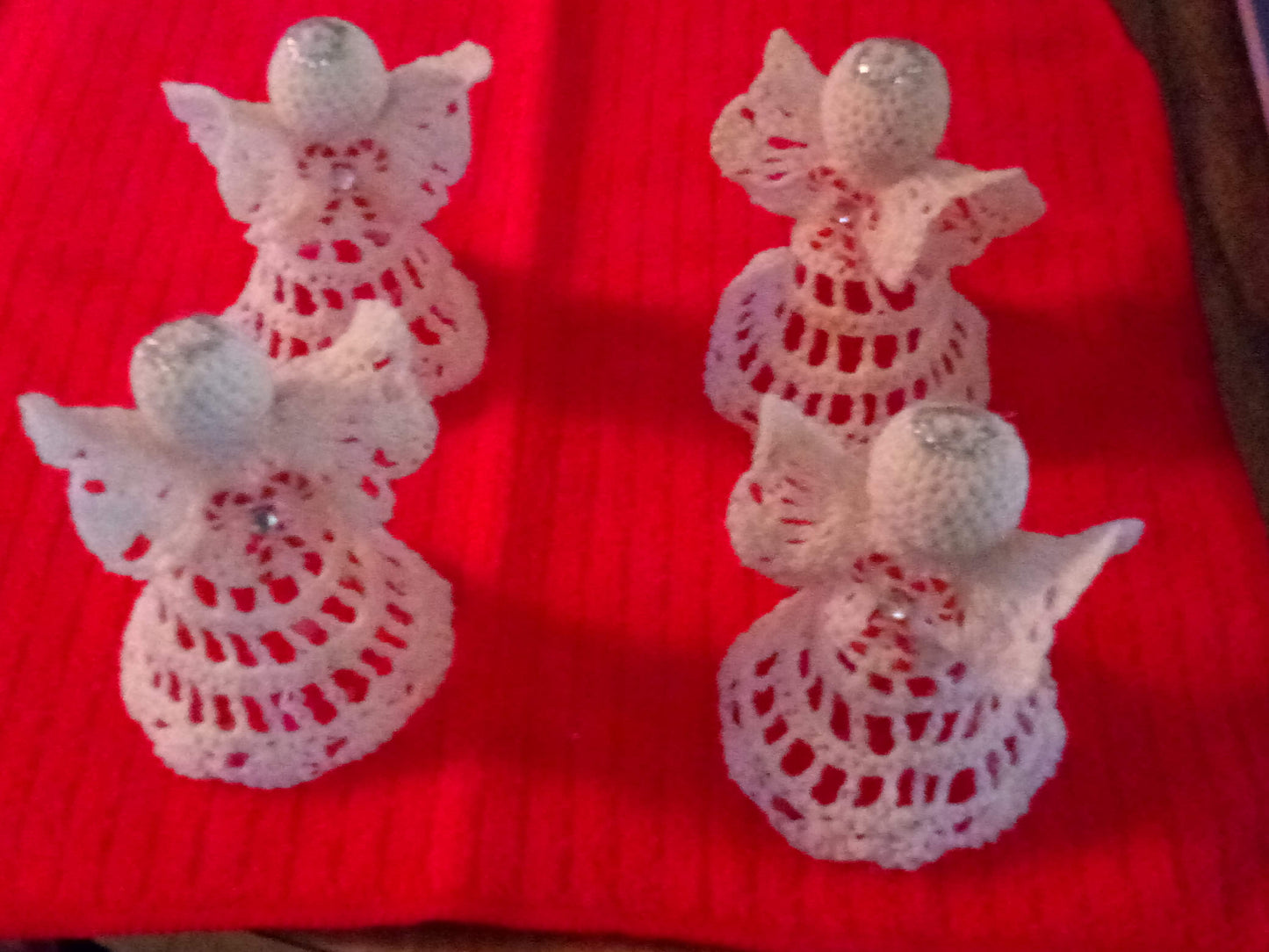 Lacy Crocheted Small Angel Decorations
