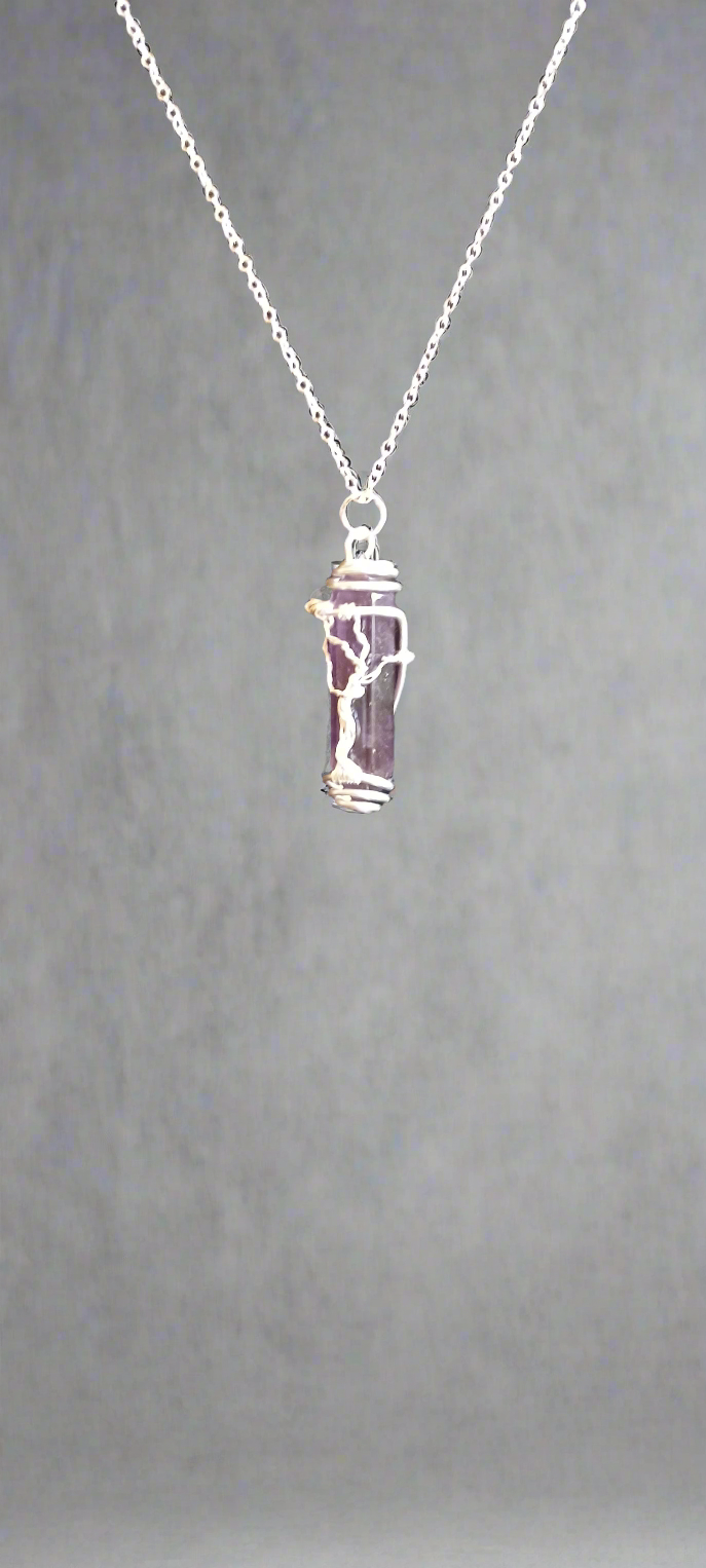 Tree of Life on Purple Amethyst Crystal